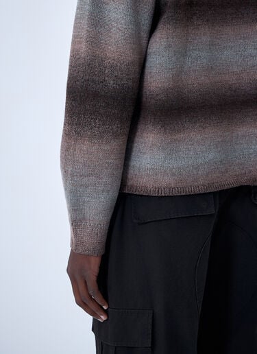 Awake NY Striped Polo Sweater Brown awa0162004