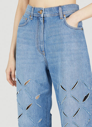 Slashed Wide-Leg Jeans Versace Slashed Wide-Leg Jeans Blue vrs0251008