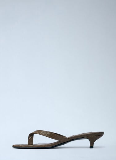 Lizard-Embossed Flip Flops TOTEME Lizard-Embossed Flip Flops Olive tot0261055