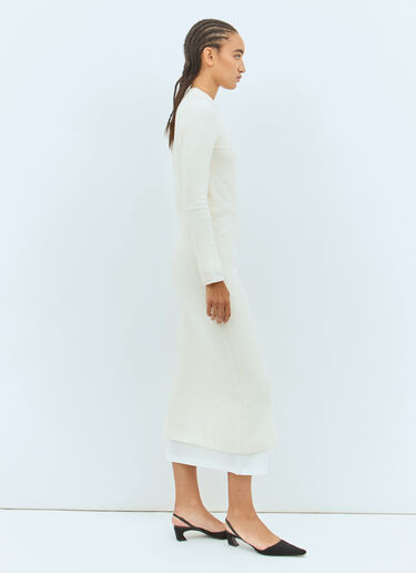 Jil Sander 울 니트 미디 원피스  오프 화이트 jil0257004
