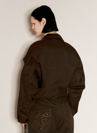 Kiko Kostadinov Apollinaire Cropped Jacket Brown kko0256003