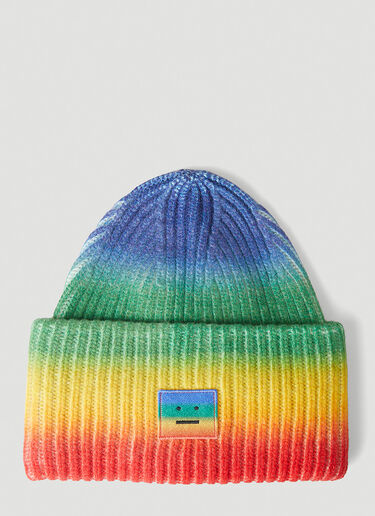 Rainbow Face Patch Beanie Hat Acne Studios Rainbow Face Patch Beanie Hat Multicolour acn0349008