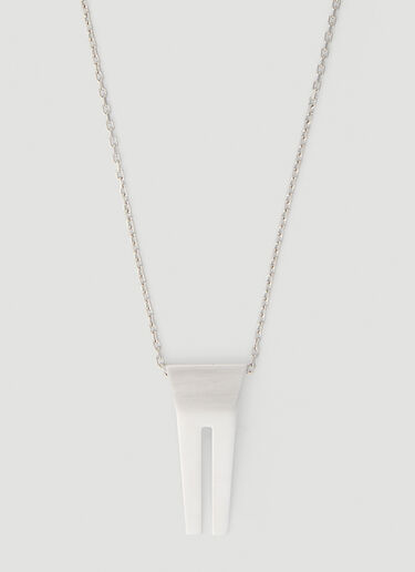 Rick Owens Open Trunk Necklace Silver ric0151050