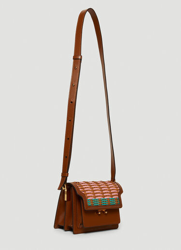 Marni Trunk Mini Woven Shoulder Bag Brown mni0247044