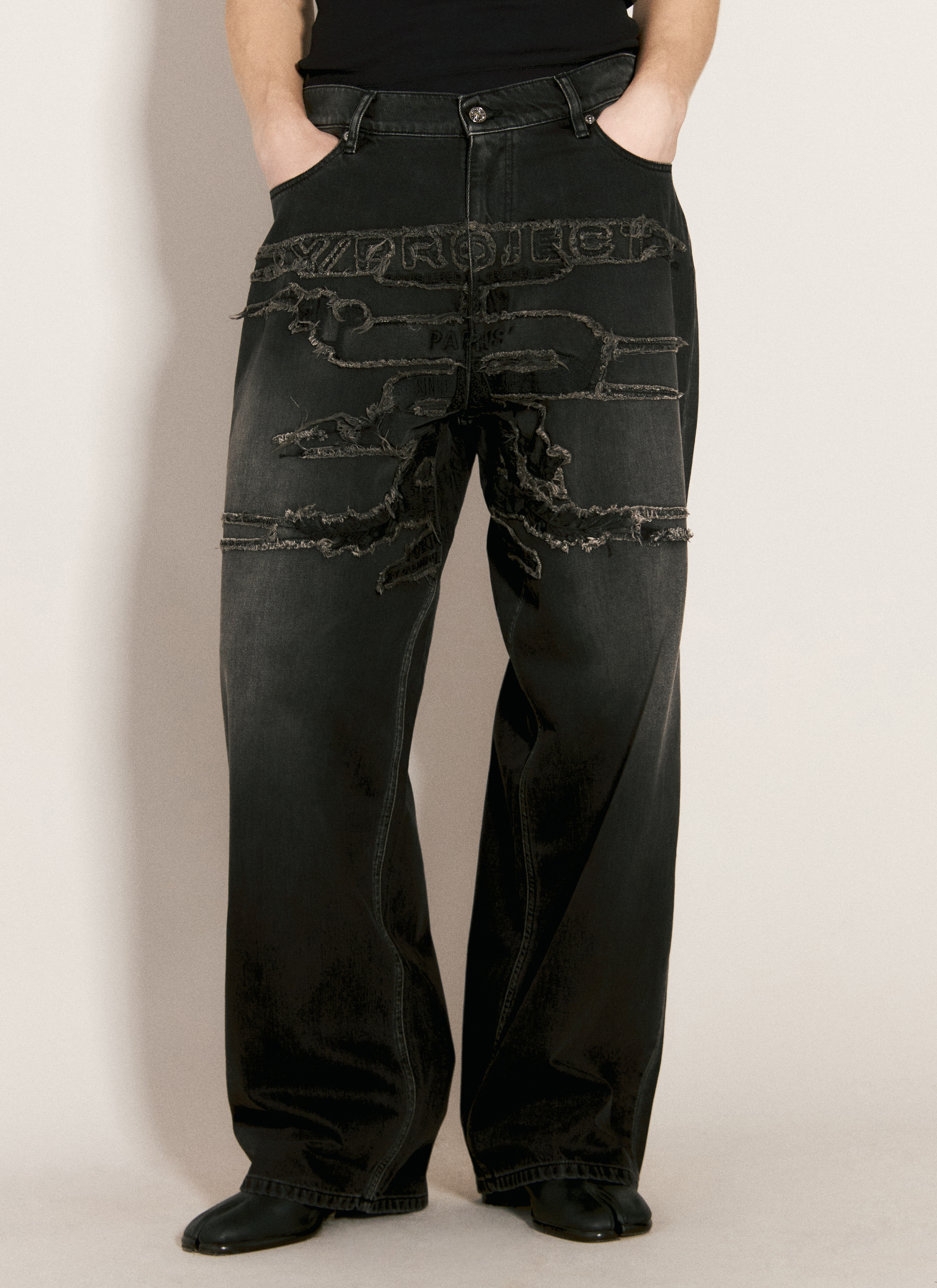 Rick Owens x Champion Paris' Best Patch Jeans 黑色 roc0157002