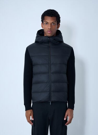 キルティングニットフードカーディガン Moncler キルティングニットフードカーディガン ブラック mon0161018
