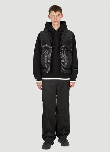 7 Moncler FRGMT Hiroshi Fujiwara 로고 자수 후드 스웨트셔츠 Black mfr0351004