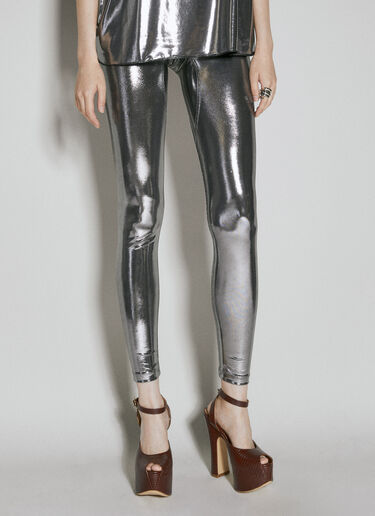 Vivienne Westwood Metallic Leggings Silver vvw0254008