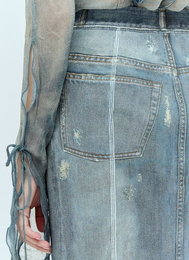 Acne Studios 印花针织中长半裙  蓝色 acn0256029