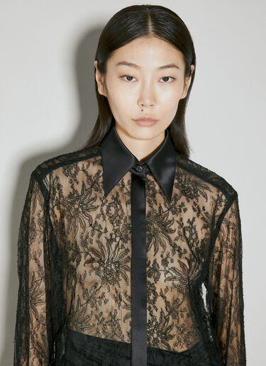 Dolce & Gabbana 새틴 트림 샹티 레이스 셔츠  블랙 dol0254021