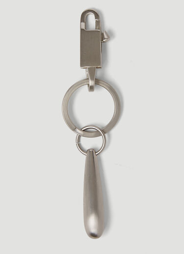 Rick Owens Teardrop Keychain Silver ric0149040