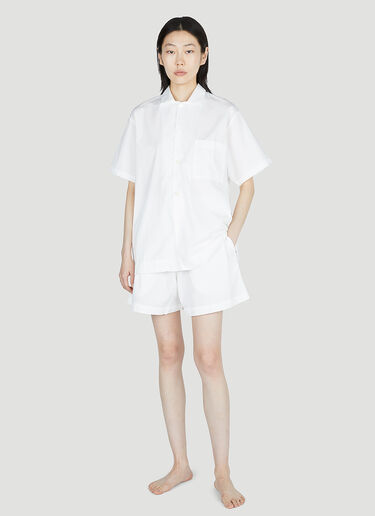 Tekla Classic Short Sleeve Pyjama Shirt White tek0353012