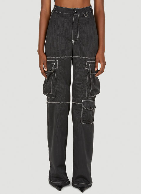 Marine Serre Moire Cargo Pants Black mrs0254008
