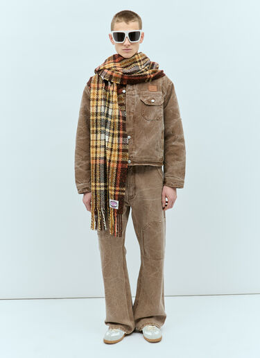 Acne Studios Plaid Fringe Scarf Brown acn0156030