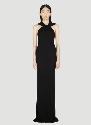 Saint Laurent Hooded Dress Black sla0252004