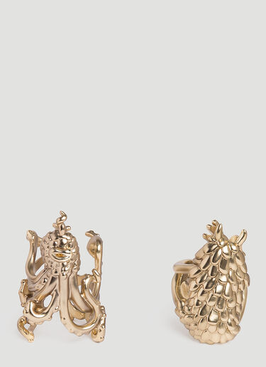 L'Objet Monster Ball Napkin Rings Set of Four Gold wps0642316