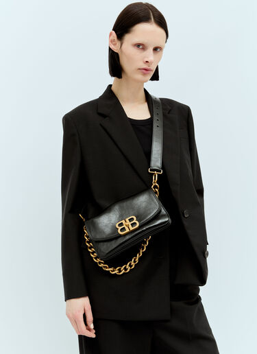 Balenciaga BB Soft Small Flap Shoulder Bag Black bal0256026