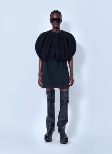 LN-CC® - Rick Owens: Temple Bubble Cropped Top - Black Rick Owens Temple Bubble Cropped Top Black ric0266012