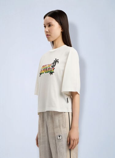 Palm Angels Sunset Graphic Boxy T-Shirt White pma0264205