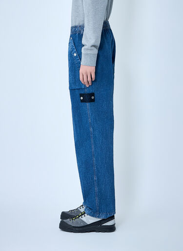 Stone Island Elasticated Denim Cargo Trousers Blue sto0164031