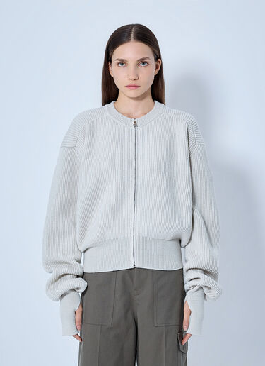 LN-CC® - RIER: Roundneck Zip Utility Sweater - Light Grey RIER Roundneck Zip Utility Sweater Light Grey rrr0265002