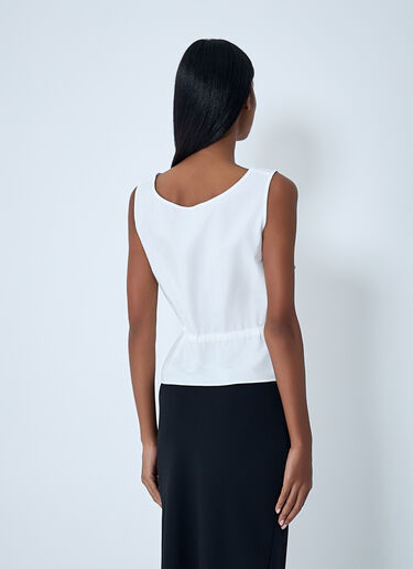 Logo Motif Drawstring Top Miu Miu Logo Motif Drawstring Top White miu0263019