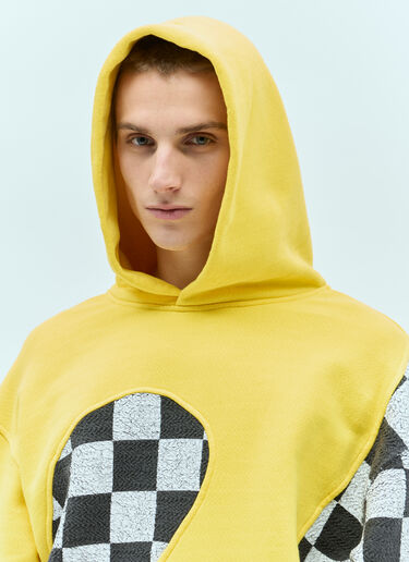 ERL Checker Swirl Hooded Sweatshirt Yellow erl0156017