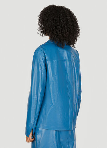 Jil Sander Leather Jacket Blue jil0249003