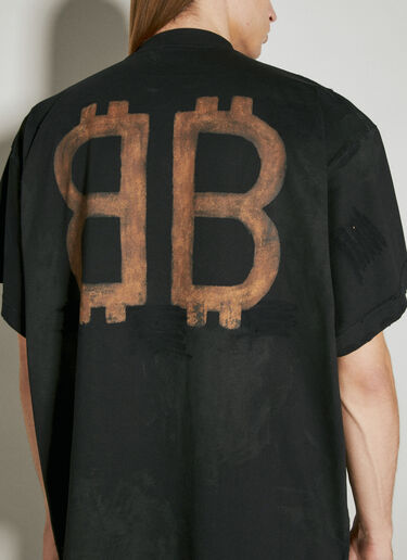 Balenciaga Logo Print T-Shirt Black bal0153072