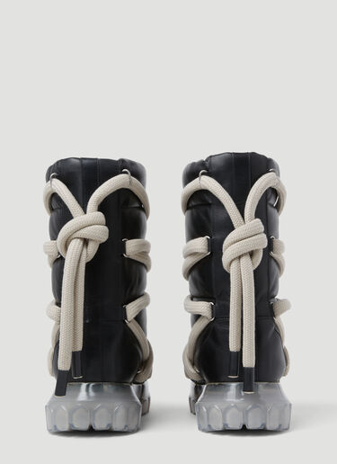 Rick Owens Lunar Tractor Padded Leather Boots Black ric0253031