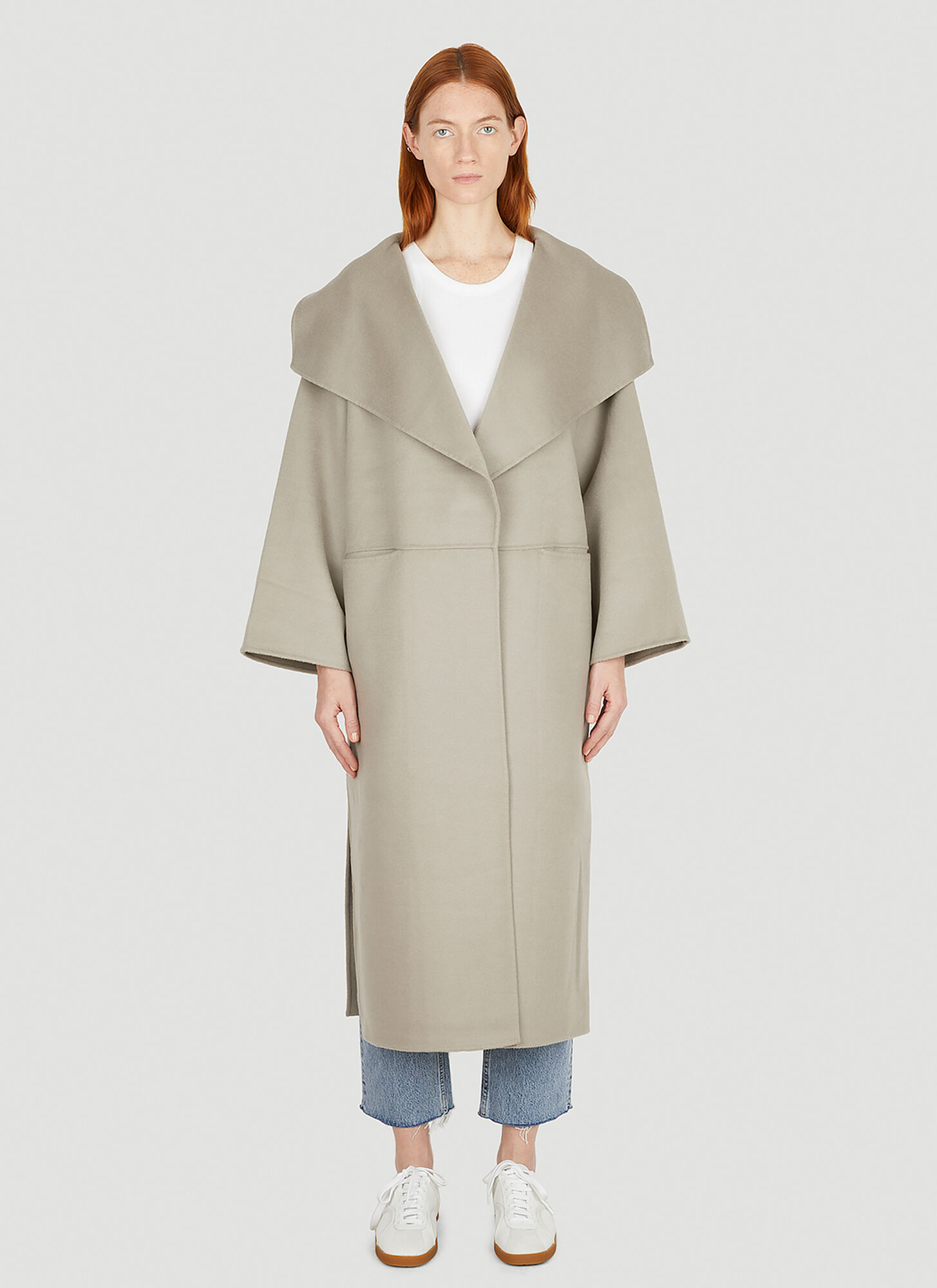 Totême Toteme Signature Cashmere Coat Female Greyfemale In Grey