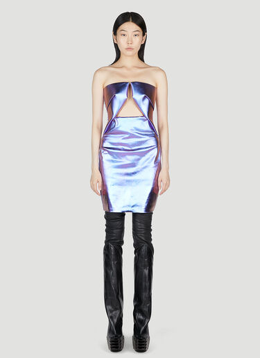 Rick Owens Luxor Prong Iridescent Mini Dress Purple ric0253003