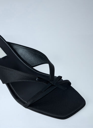 TOTEME Bow Satin Sandals Black tot0263054