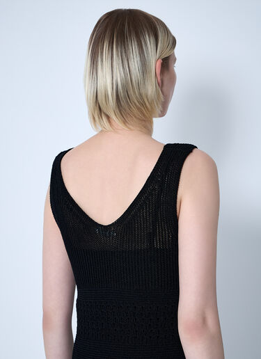 Max Mara Valois Crochet Midi Dress Black max0260014