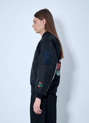Yohji Yamamoto Logo Motif Bomber Jacket Black yoy0160021