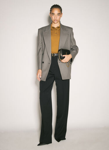 Saint Laurent Wool Gabardine Blazer Grey sla0257001