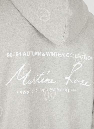 Martine Rose モノグラムプリント フード付きスウェットシャツ グレー mtr0147017