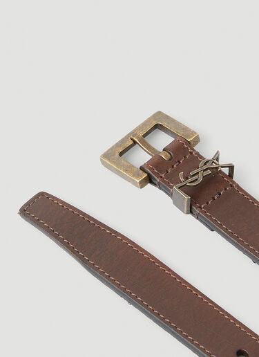 Saint Laurent YSL Plaque Belt Brown sla0147116