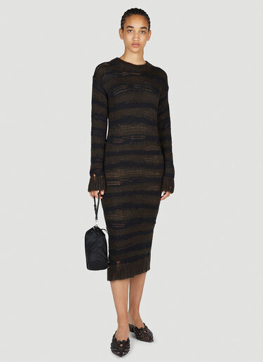 Acne Studios Ladder Knit Midi Dress Brown acn0253027