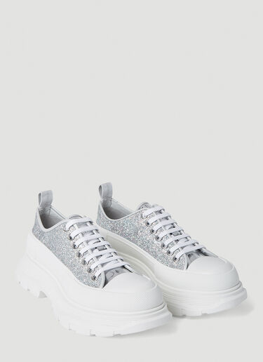 Alexander McQueen Glitter Tread Slick Sneakers Silver amq0252011