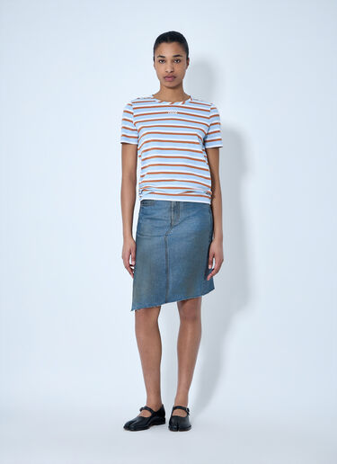 Marni Striped Cotton Jersey T-Shirt Light Blue mni0264004