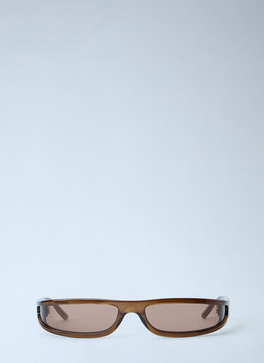 LN-CC® - Rick Owens: Fog Sunglasses - Brown Rick Owens Fog Sunglasses Brown ric0165085