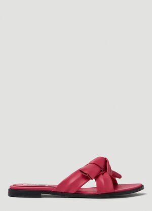 LN-CC® - Reike Nen: Cross Knotted Flat Sandals - Pink Reike Nen Cross Knotted Flat Sandals Pink rkn0249003