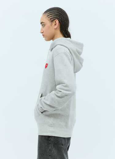 Comme Des Garçons PLAY Logo Patch Hooded Sweatshirt Grey cpl0355024