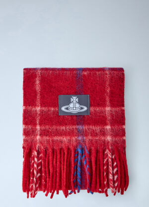 Vivienne Westwood Checked Wool Scarf Red vvw0166025