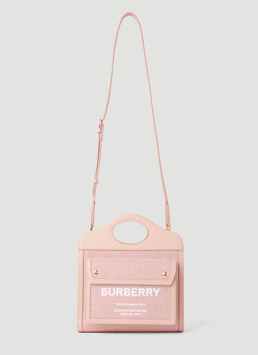 Burberry Logo Print Pocket Tote Bag Pink bur0251062