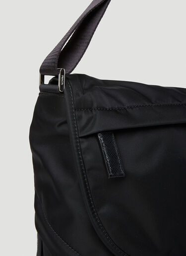 Prada Logo Plaque Messenger Crossbody Bag Black pra0153021