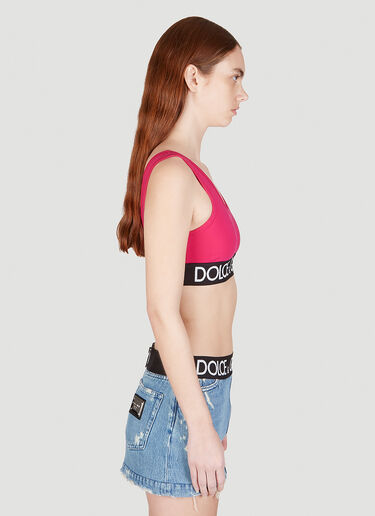 Dolce & Gabbana 로고 테이프 크롭 탑 Black dol0249043