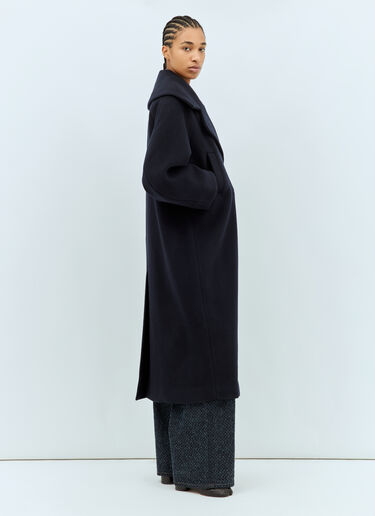 Ganni Boiled Wool Coat Blue gan0258041