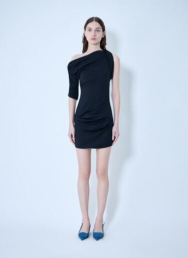 Jacquemus La Mini Robe Drapeado Mini Dress Black jac0264020